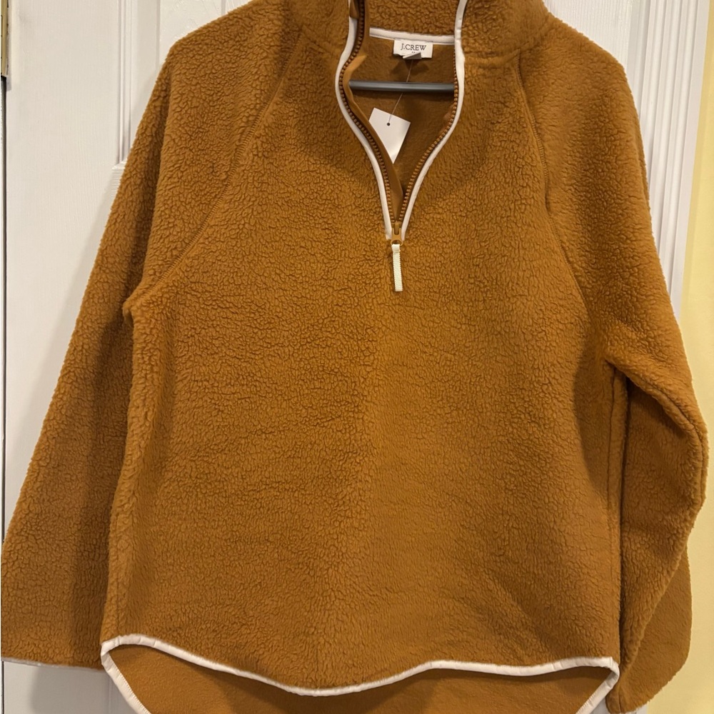 J. Crew Quarter Zip Sherpa Tunic, Size S, NWT